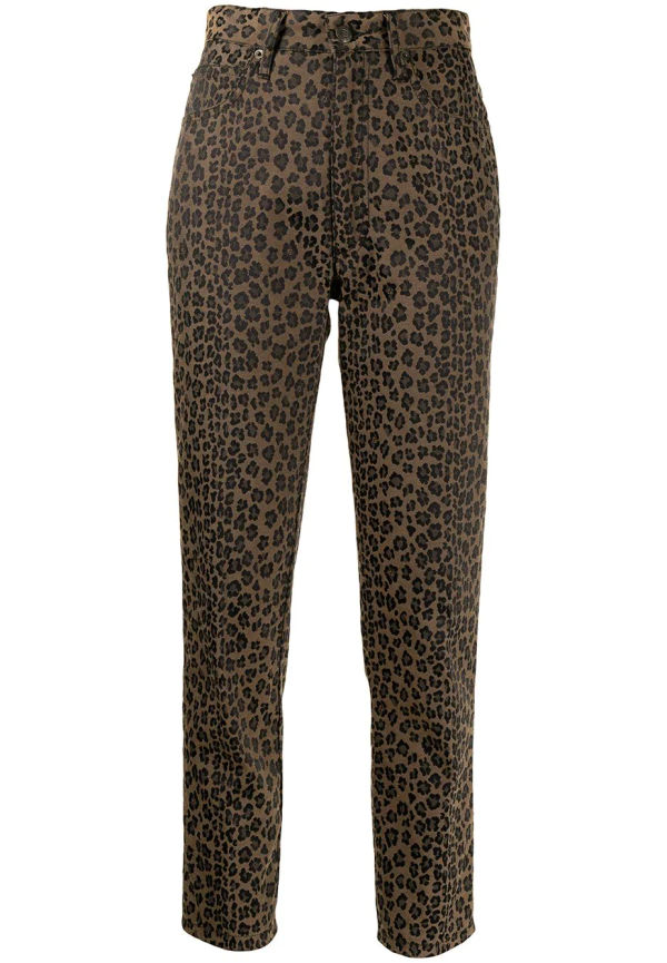 Fendi Pre-Owned leopardmönstrade trekvartsbyxor - Brun