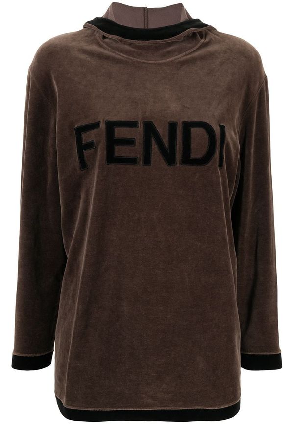 Fendi Pre-Owned långärmad t-shirt från 1990-talet - Brun