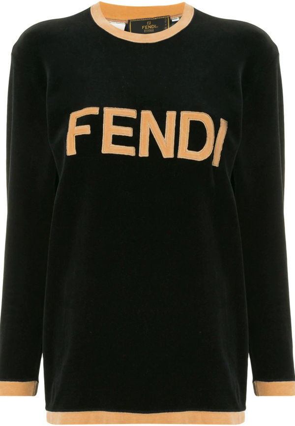 Fendi Pre-Owned tröja med logotyp - Svart