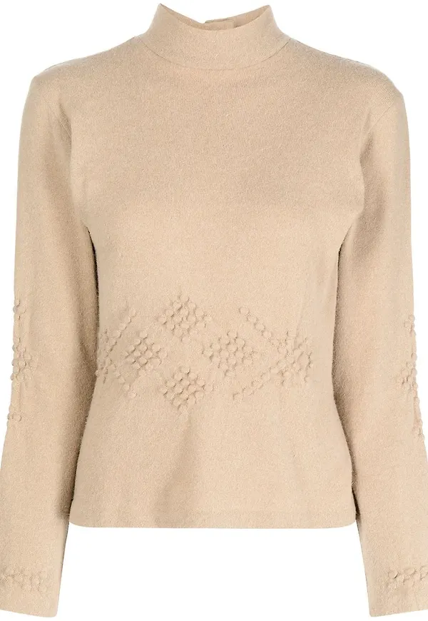 Fendi Pre-Owned tröja med ståkrage - Brun