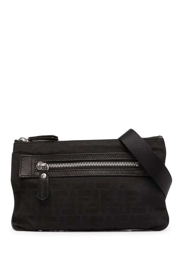 Fendi Pre-Owned Zucca-mönstrad midjeväska - Svart