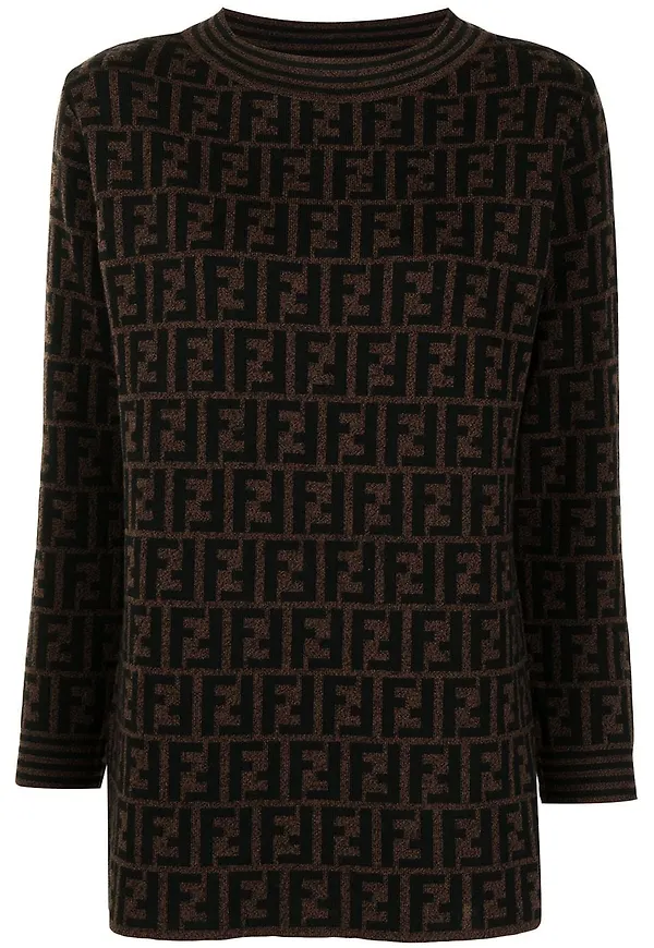 Fendi Pre-Owned Zucca-mönstrad tröja - Brun