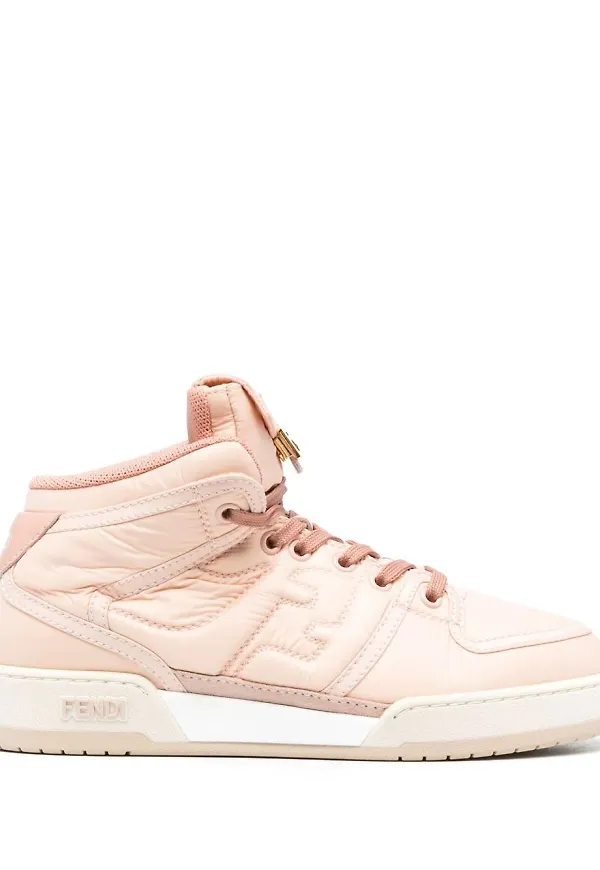 Fendi präglade höga sneakers - Rosa