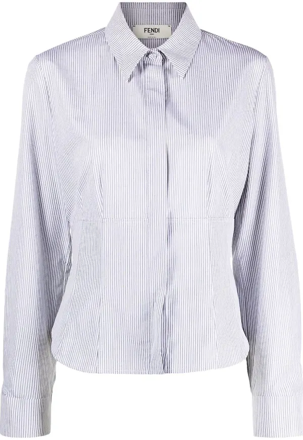 Fendi randig blus - Vit