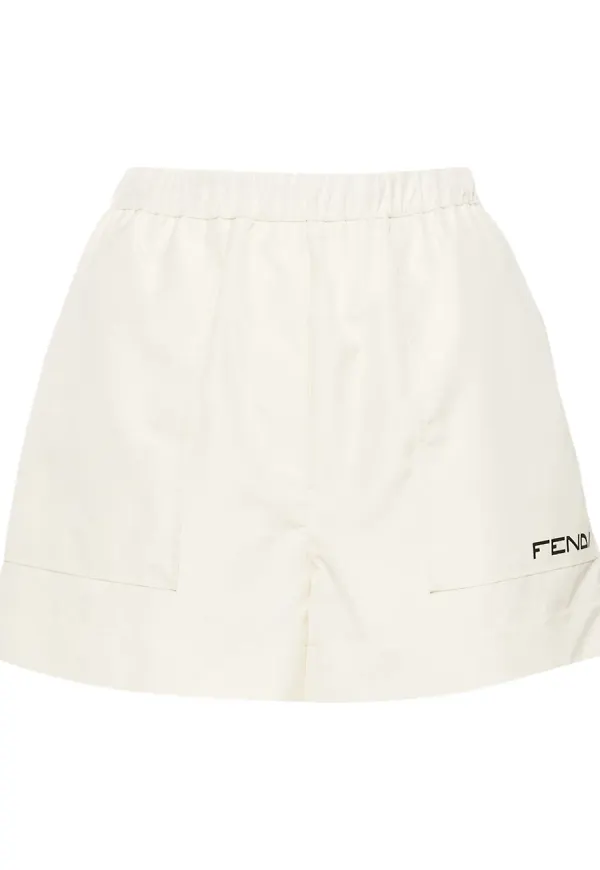 FENDI shorts med hög midja - Neutral