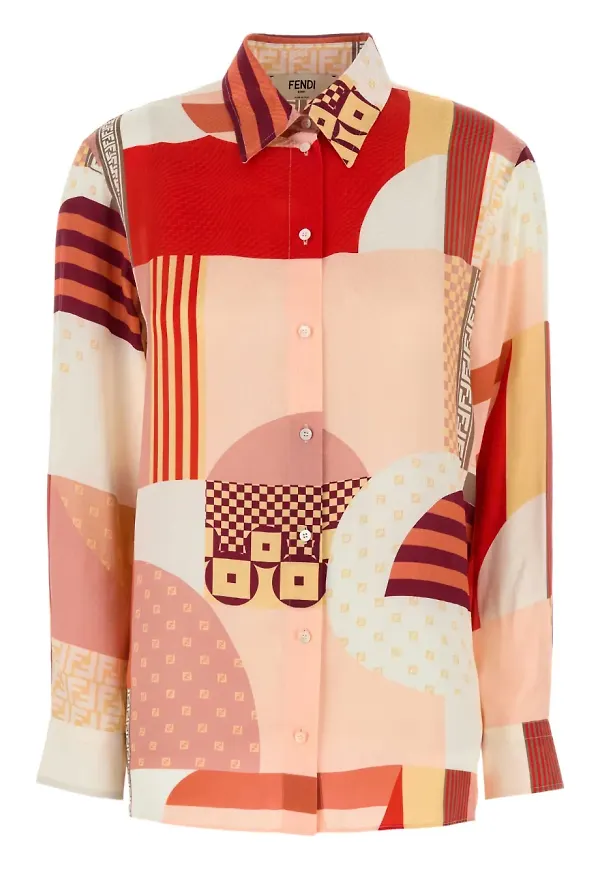 FENDI skjorta med abstrakt mönster - Rosa