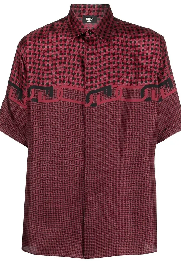 Fendi skjorta med kedjetryck - Röd