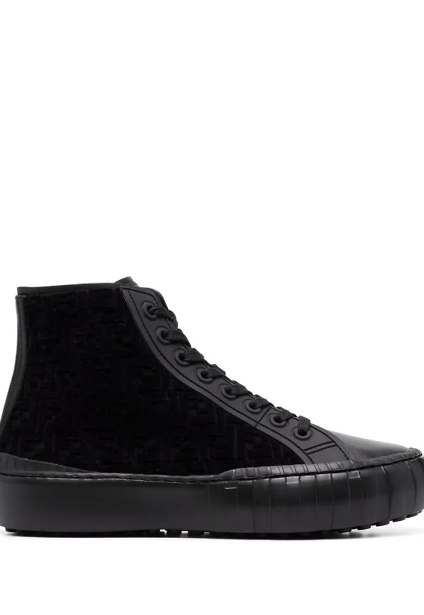 Fendi sneakers med rund tå - Svart