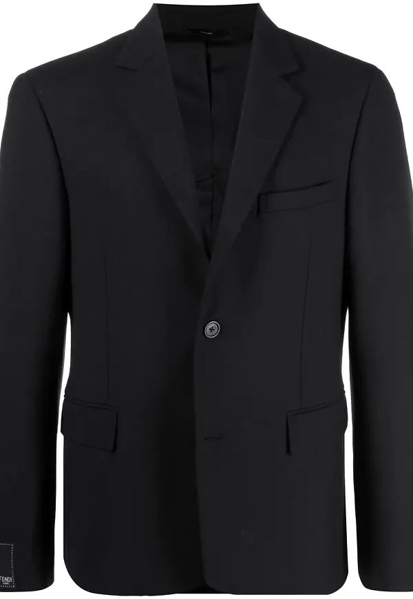 Fendi stickad enkelknäppt blazer - Svart