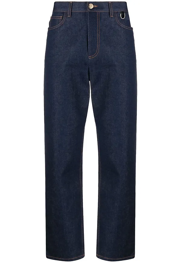 Fendi straight-jeans med hög midja - Blå