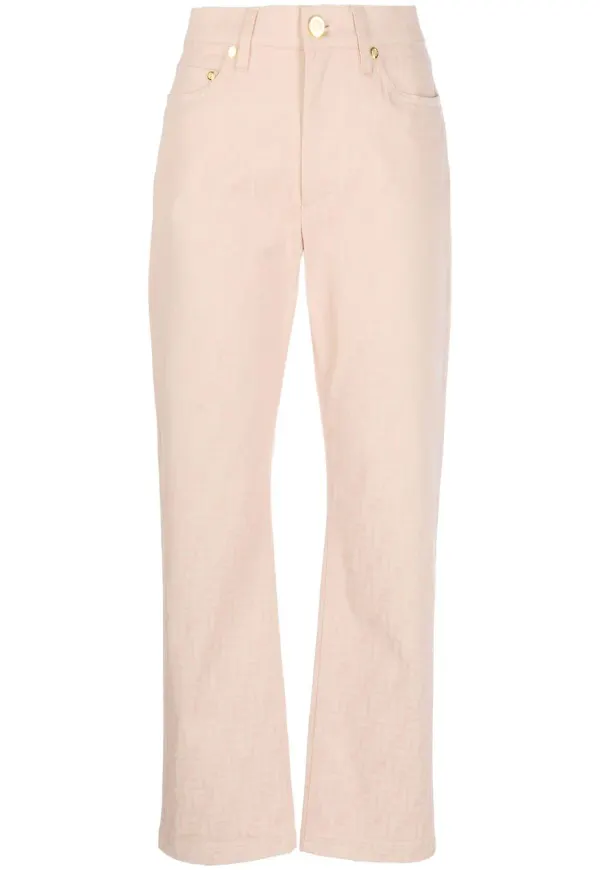 Fendi straight-jeans med monogram - Rosa