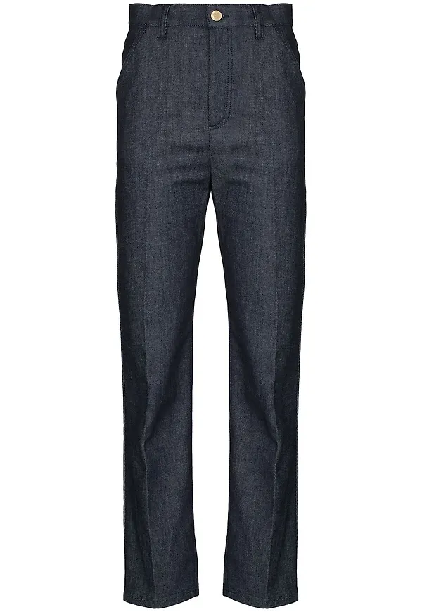 Fendi straight-jeans med sammetsmärke - Blå