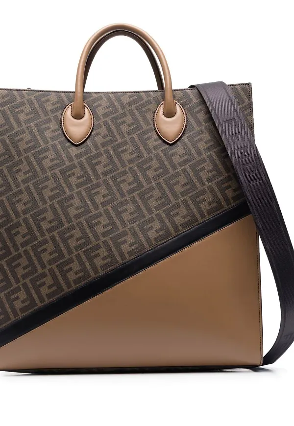 Fendi totebag med monogram - Brun