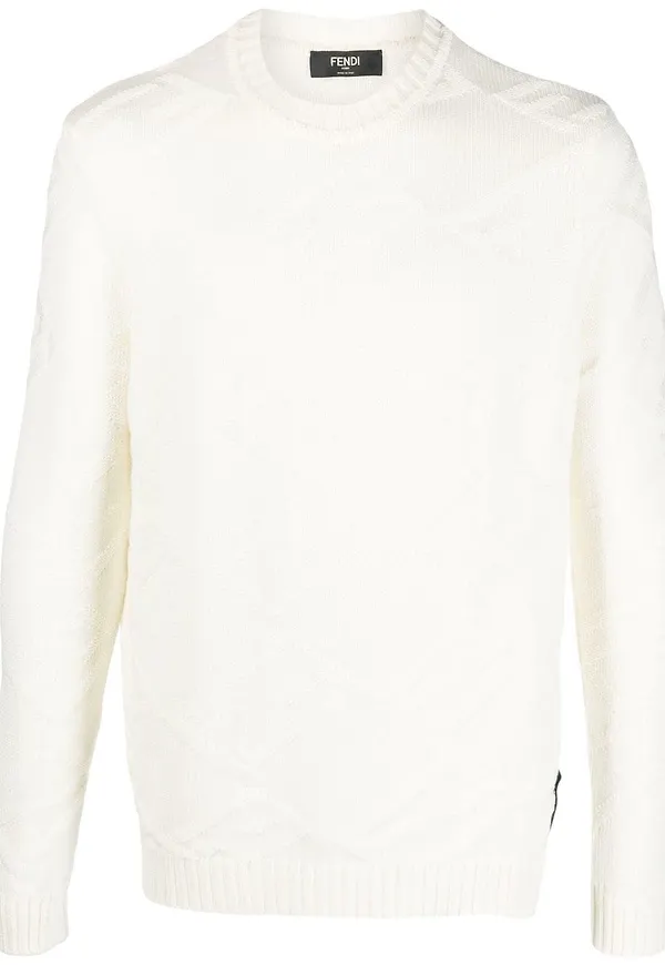 Fendi tröja i jacquard - Vit