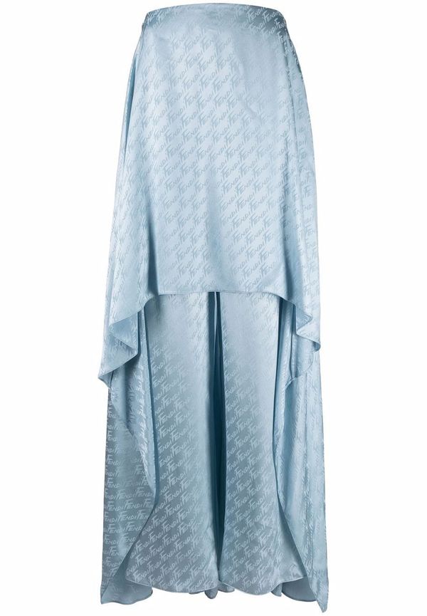 Fendi vida sidenbyxor med monogram - Blå