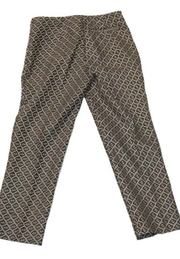 Fendi Vintage - Vintage Byxor - Brun - Dam - Storlek: W34