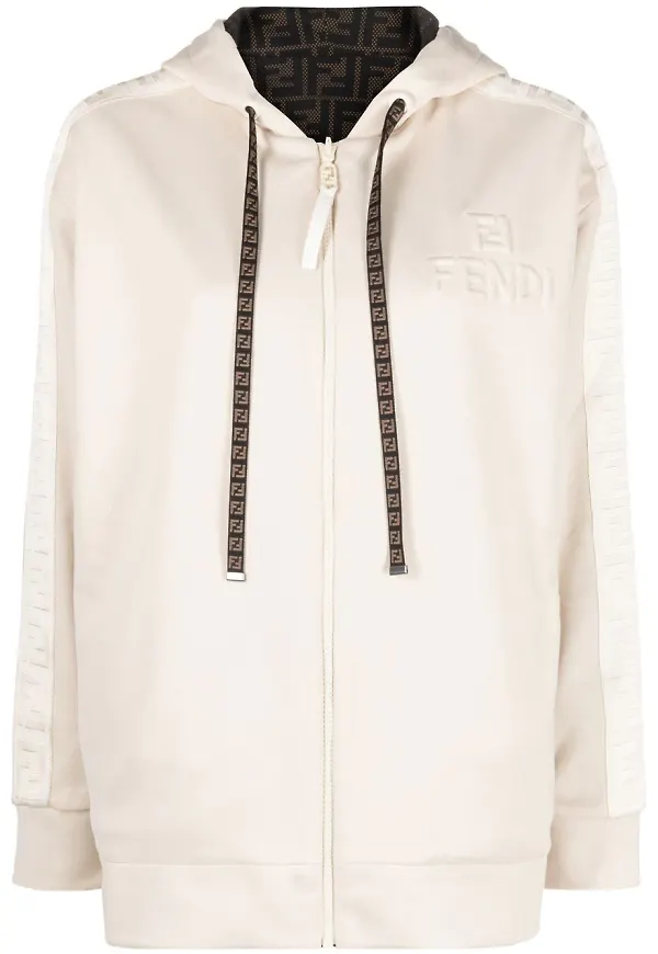 Fendi vändbar hoodie med dragkedja - Neutral