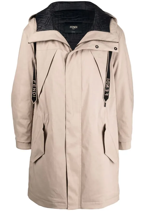 Fendi vändbar parkas med huva - Neutral
