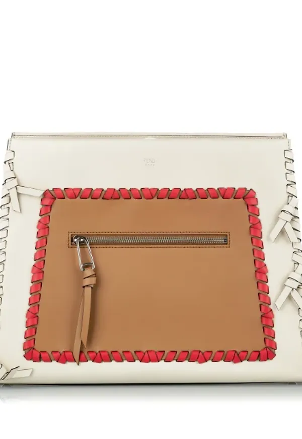 Fendi Whipstitch Runaway Leather Satchel