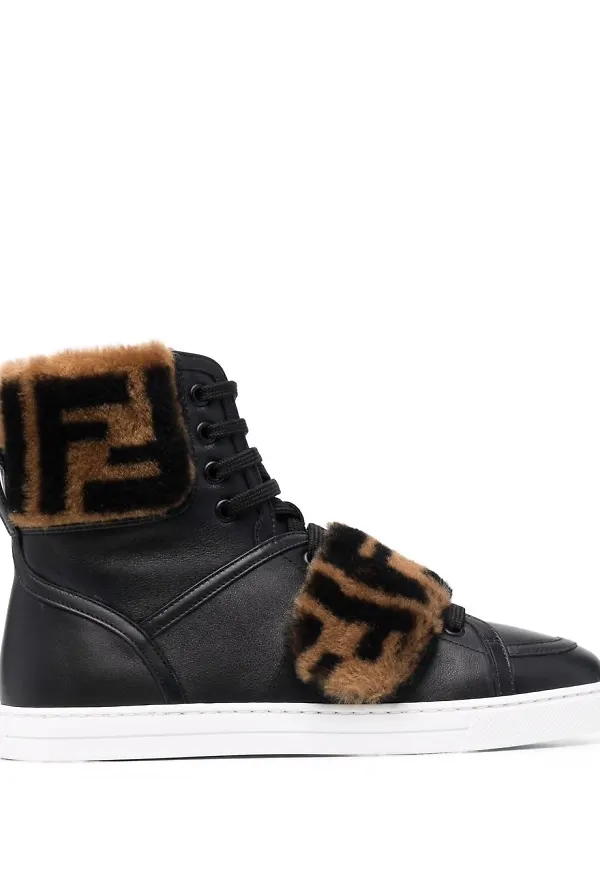 Fendi Zucca höga sneakers - Svart