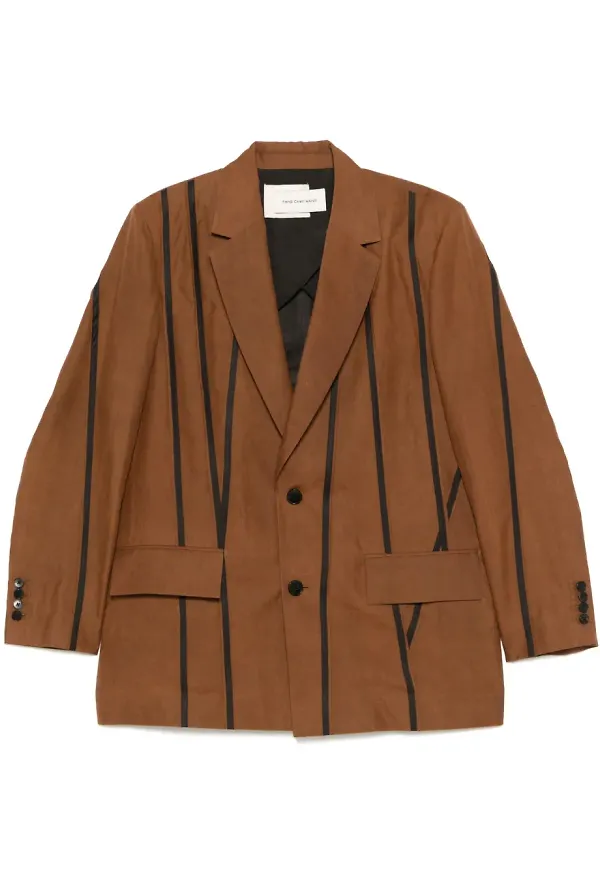 Feng Chen Wang blazer med randdetalj - Brun