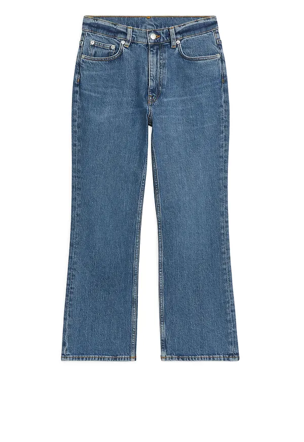 FERN CROPPED Flared Stretch Jeans - Blue
