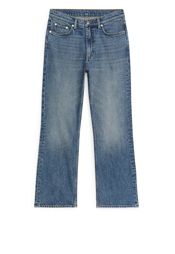 FERN CROPPED Flared Stretch Jeans - Blue