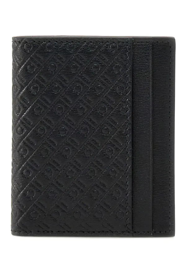 Ferragamo korthållare med präglat monogram - Svart