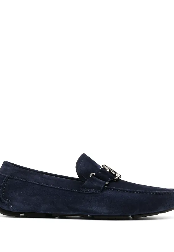 Ferragamo loafers i mocka med Gancini-detalj - Blå