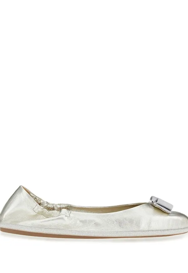 Ferragamo Nomadic Stories ballerinaskor - Silverfärgad