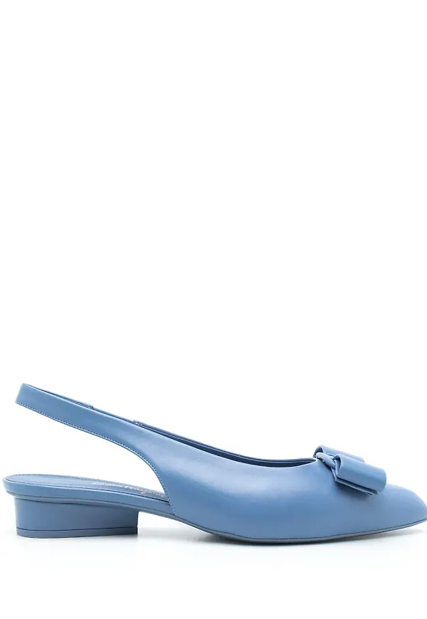 Ferragamo slingback-skor med rosett - Blå