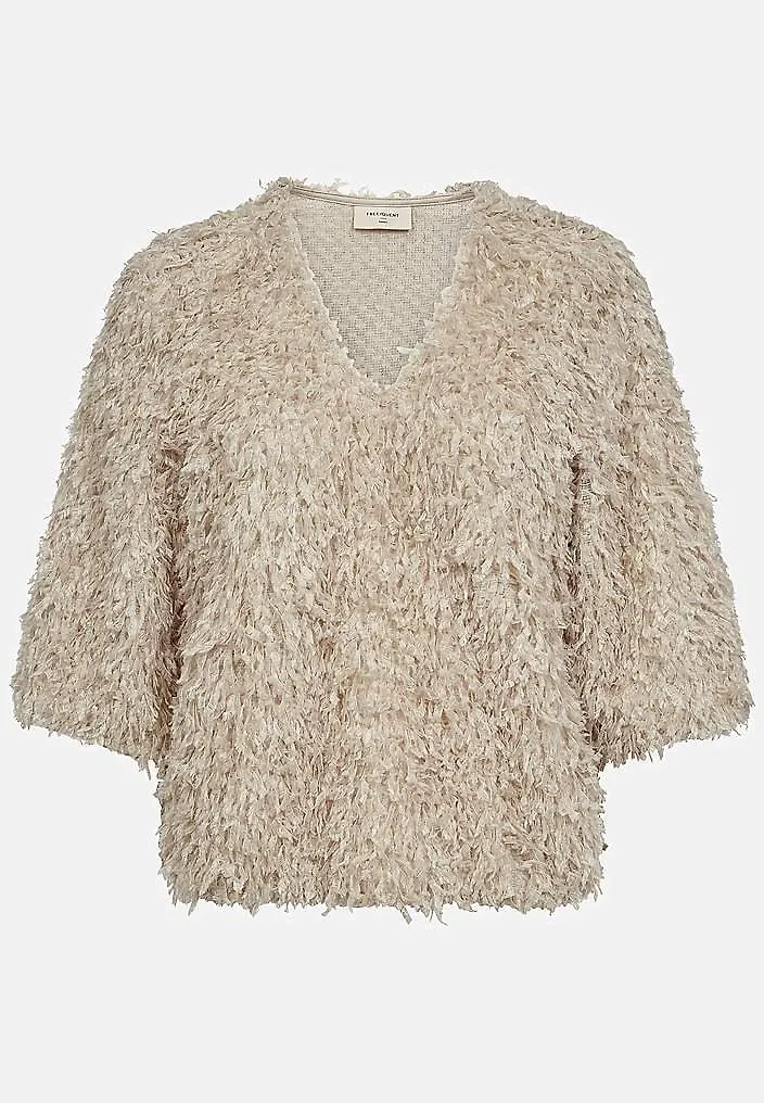 Festtopp med fjäderliknande material