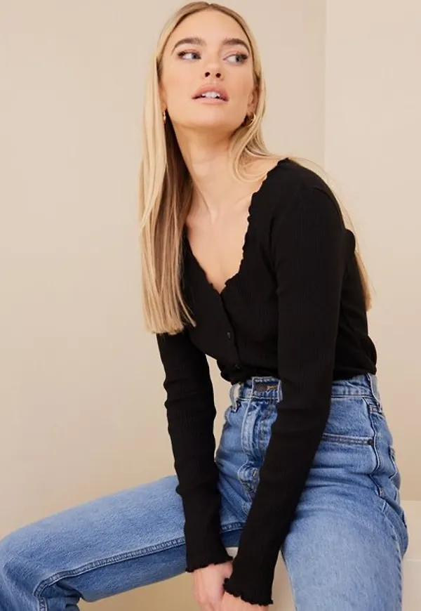 Pieces Pcnukisa Ls Cardigan Noos Bc Tröjor Black