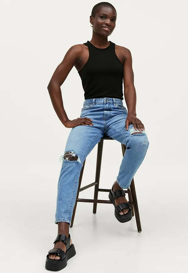 Gina Tricot - Jeans Dagny Mom - Blå