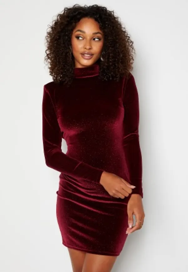 BUBBLEROOM Nicoline Sparkling Dress Wine-red L