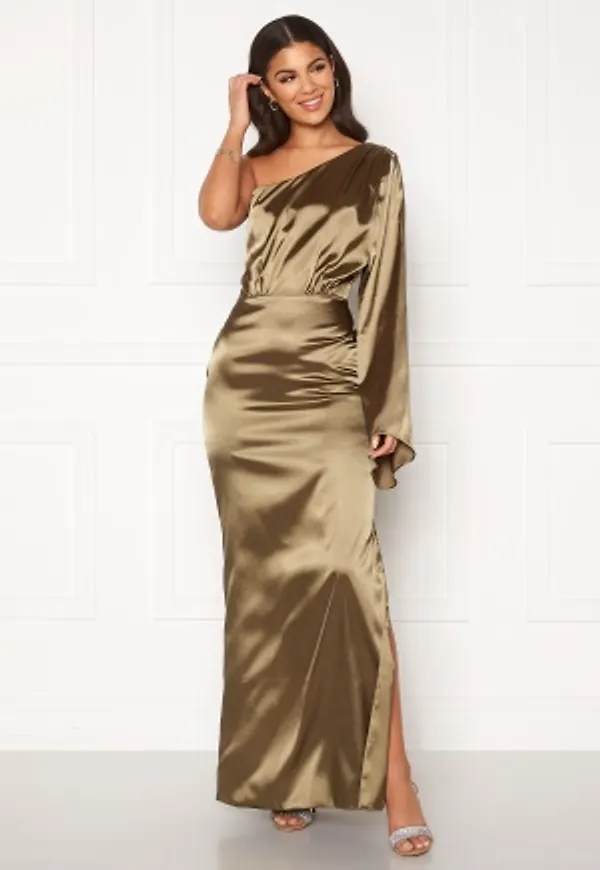 Nicole Falciani X Bubbleroom Nicole Falciani Satin Gown Green 40