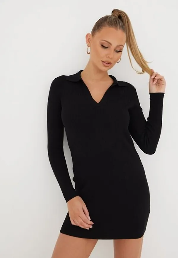 Forever New Rachel Short Sleeve Polo Mini Knit Dress Långärmade klänningar