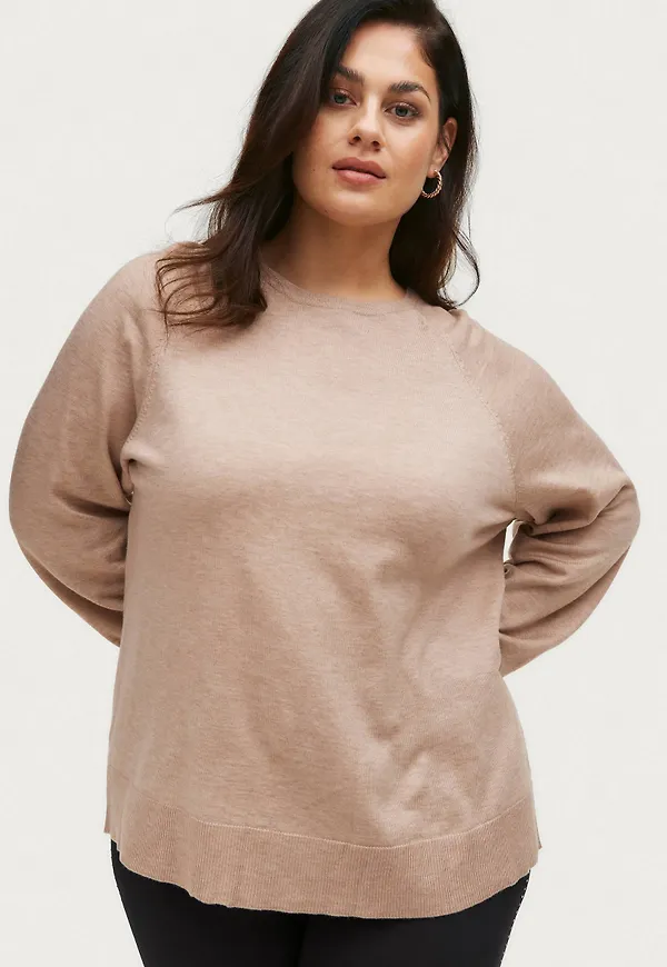 Zizzi - Tröja mEllie L/S Pullover - Natur