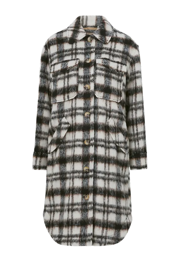 Selected FEMME - Kappa slfCaron Wool Shirt Jacket - Vit