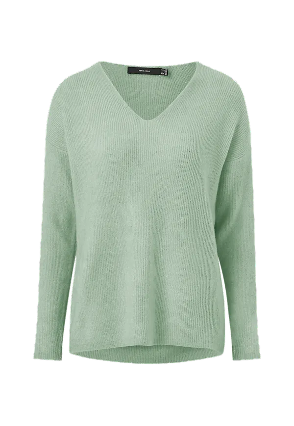 Vero Moda - Tröja vmCrewlefile LS V-neck Blouse - Grön
