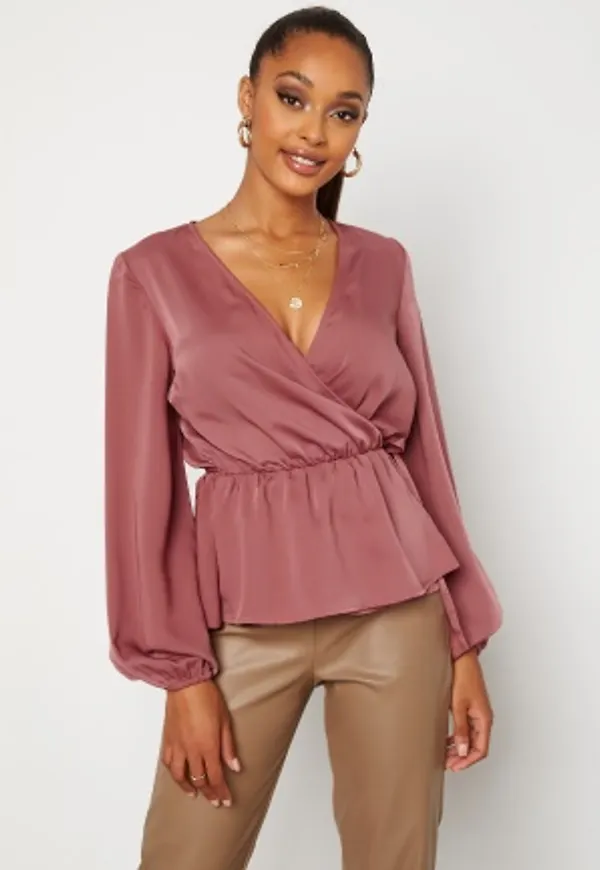 BUBBLEROOM Mereen wrap blouse Old rose 34