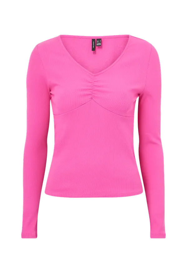 Vero Moda - Topp vmNewava L/S V-neck Top - Rosa