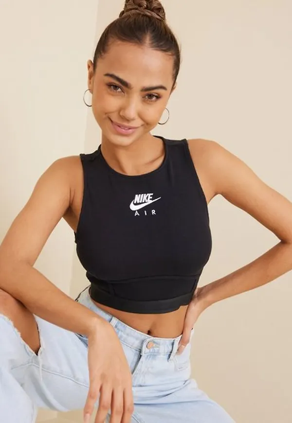 Nike W Nsw Air Rib Tank Crop tops Black/White