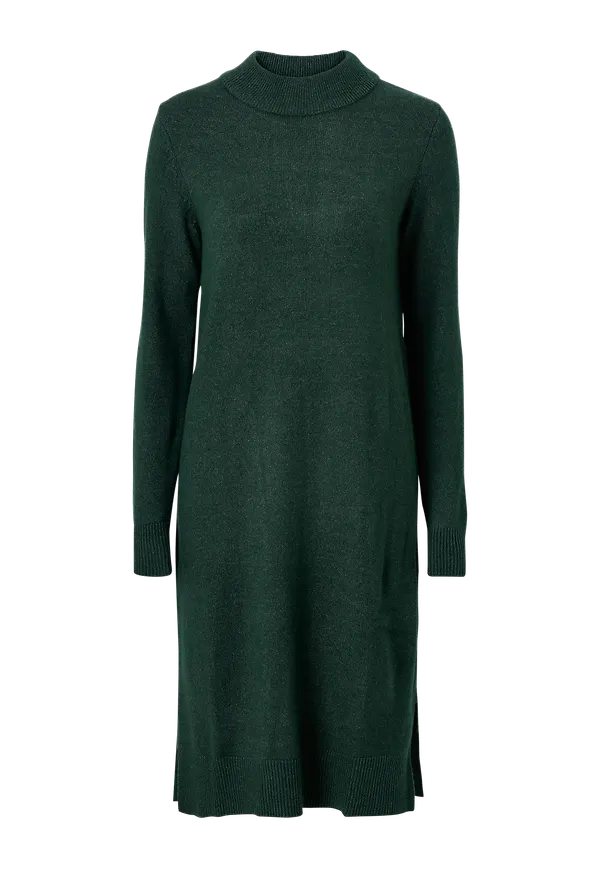 Vila - Klänning viRil Crew Neck L/S Midi Dress - Grön