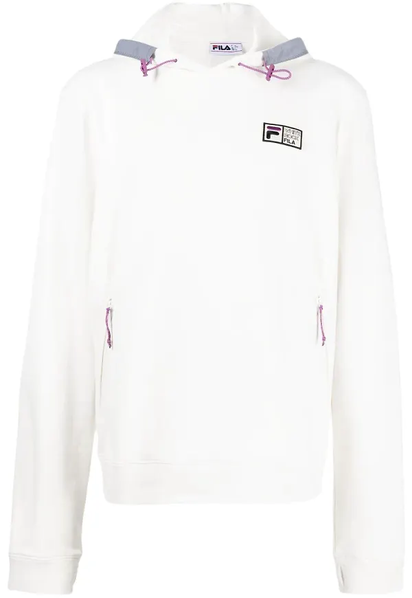 Fila hoodie med broderad logotyp - Vit