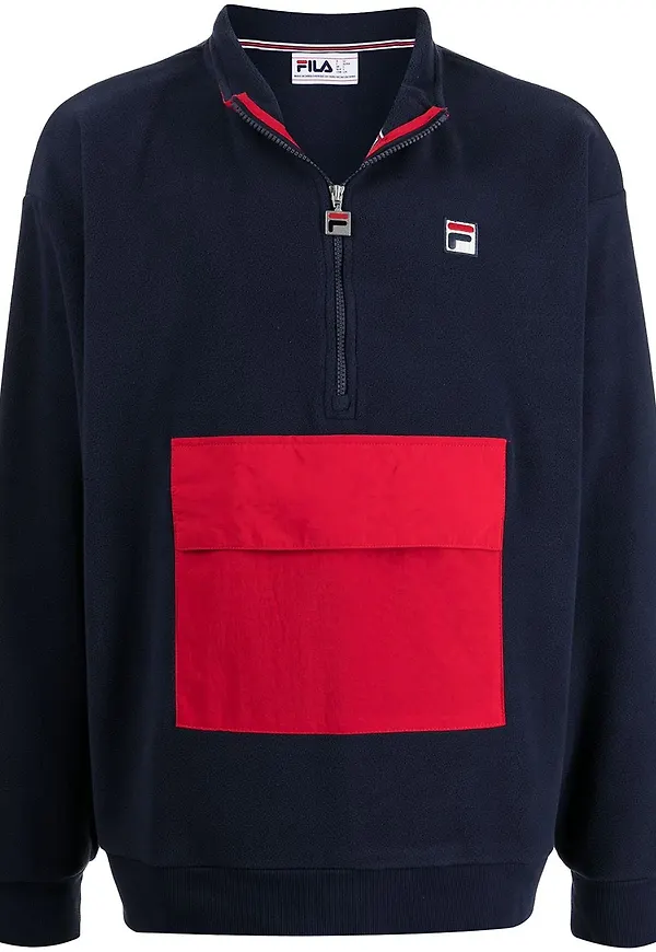Fila Kenny sherpa-sweatshirt med färgblock - Blå