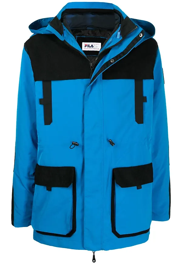 Fila parkas med dragkedja - Blå