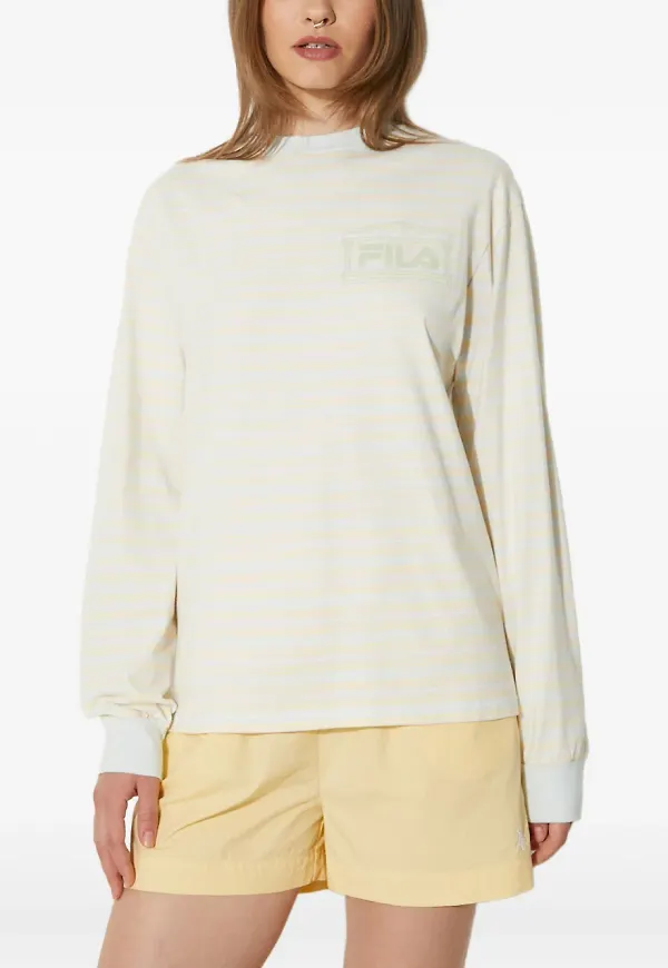 Fila randig långärmad t-shirt - Vit