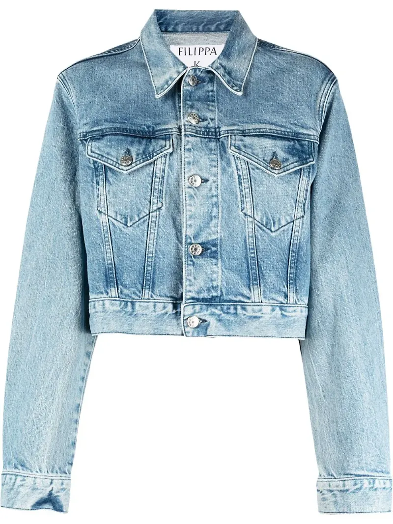 Filippa K beskuren jeansjacka med knappar - Blå