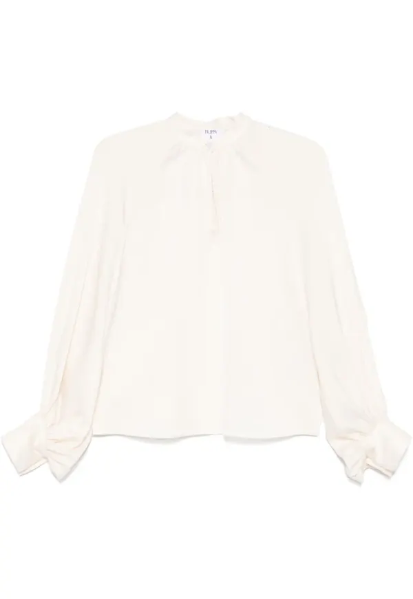 Filippa K blus med kinakrage - Neutral